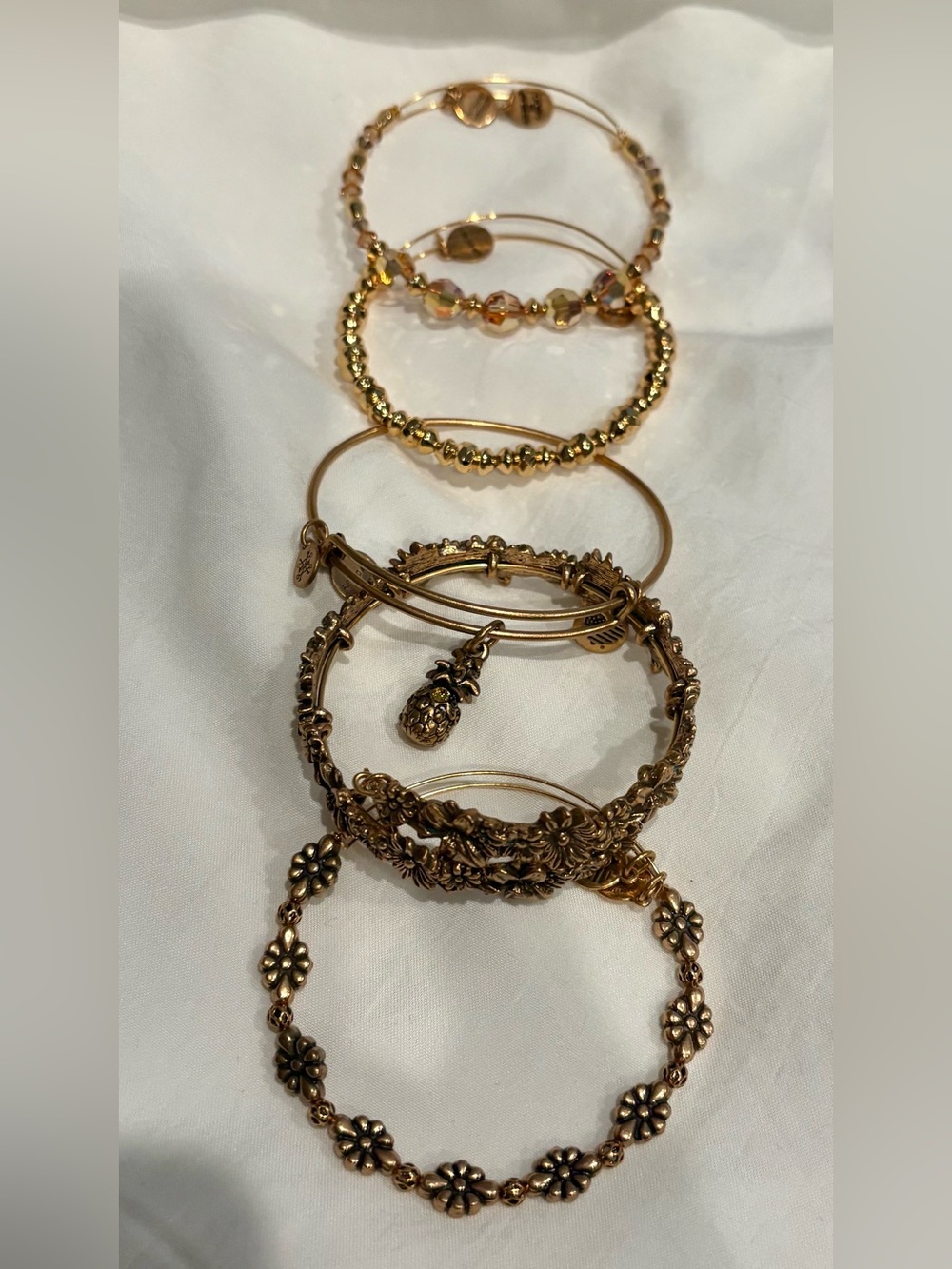 Alex and Ani Gold Tone 5-Piece Bracelet Stack